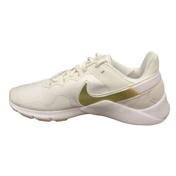 Nike Womens Legend Essential 2 CQ9545-010 White Gold Running Shoes Sneakers - Picture 3 of 7